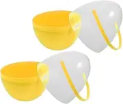 MAGICLULU Plastic with Handles 2 Pc Fillable Eggs Easter Treat Boxes for Boys and Girls Celebrations