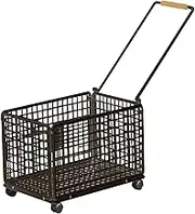 DimyFew Laundry Cart with Wheels and Large Storage Container for Home, Apartment Or Hotel, Medium Black