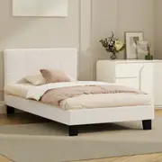 Oikiture Bed Frame King Single Size Boucle Frame TOFU