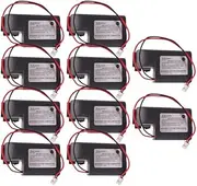 10-Pcs MR-BAT6V1SET 6V 1800mAh 2CR17335A WK17 for MR-J4 PLC Non-Rechargeable Lithium Battery for M80 Driver J4 servo System with White Plug (6 Volt, 1.8 Ah, Non-Rechargeable)