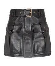 Balmain Short Leather Skirt FR34,FR38 black