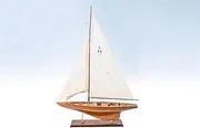 Seacraft Gallery Decorative Sailboat Endeavour Model 60cm - Wooden Handcrafted Sailing Ship Boat Model - Wooden Sailboat Decor - America's Cup Sailing Ship Models - Sailing Yacht Model- Toy Yacht