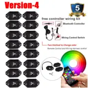 16 Pods RGB LED Rock Lights Kit Underbody Neon Music Truck Light Bluetooth APP