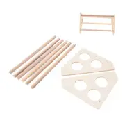 Pet Chicken Wooden Stand Chicken Stand (3 Round Holes) (Order Remarks: Carton P