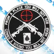 Morale Sleeve Patch Military Sniper SWAT Embroibered * Black
