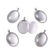 5 Sets Oval Tray Glass Cabochon 30x22 Pendant Jewellery A43-8 Aussie Seller