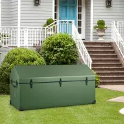 Costway658 L Waterproof Outdoor Storage Box with Ventilated Window-Green