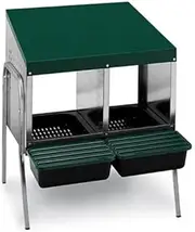2 Hole Battery Poultry Chicken Nesting Box Metal Rollaway 1Hole Single Row on Legs Farm