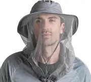 Mosquito Head Net Hat Beekeeping Hat with Veil Sun Protection Hat Fly Bug Head Net Face Cover Anti Insect Mesh Hat with Adjustable Chin Strap for Fishing, Hiking, Camping, Travel, Gardening, Hunting