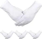 [Sumind] 4 Pairs Adult Uniform Gloves Spandex Gloves Dress Glove for Police Formal Tuxedo Guard Parade Costume, 22 cm x 13 cm, White, White B, 22 cm x 13 cm