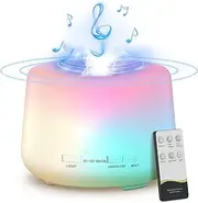 IGGDOQI Humidifier Oil Fragrance Diffuser Bluetooth Speaker 5.0, 500ML Aromatherapy Diffusers for Aroma Essential Oils Large Room Bedroom Office Home 14 Colors Night Light with Remote, 4 Timers