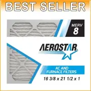 High-Efficiency 6-Pack MERV 8 Filters - 16.375 x 21.5 for HVAC & Air Quality