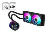 AORUS WATERFORCE X II 240 Liquid CPU Cooler, 240mm Radiator with 2x 120mm low no