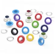 Grommet Eyelets Kit, 5mm Metal Eyelets with Washers, 3/16 Inch 200Sets Assorted