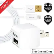 10x HAMA iPhone 5 6 6s 7 Home Charger 2.4 Amp Cube + 6FT MFI Lightning Cable
