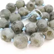 Faceted Round Labradorite Beads - 14mm Spotted Gemstone Beads (Sold Per Strand)