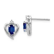 14k White Gold Sapphire Diamond Earring