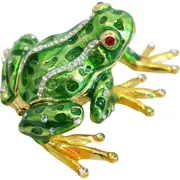 LVD Metal/Enamel 10cm Decorative Frog Trinket Box Jewellery Storage Green/Gold