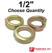 1/2" Hi-Collar Split Lock Washer Alloy Steel Yellow Zinc High Collar (Pick Qty)