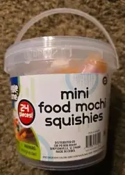 Sunny Days Mini Food Mochi Squishies, 24 Pcs. w/Container, Age 3+ 1B