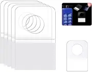 500 Pieces Clear Hang Tags round Hole Tags Hook Strong Self Adhesive Plastic Han