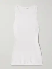 [The Row] The Row - Misty Ribbed Cotton-jersey Tank - White - large large White