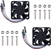 GeeekPi PWM Controllable Fan - 2PCS Speed Adjustable 40x40x10mm DC 5V Quiet Fan for Raspberry Pi 4, 3 B+, 3