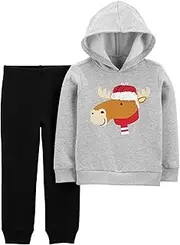 [Carter's] Toddler Boys' Soft Fleece 2-Piece Moose Hoodie & Jogger Set, Multi, Size 5T