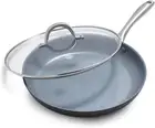 GreenPan Lima Ceramic Hard Anodized 12" Frying Pan Skillet W/ Lid PFAS/PFOA-Free