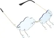 [SAFIGLE] Funky Sunglasses Oversized Rimless Cloud Shaped Disco Glasses for Parties Unique Fashion