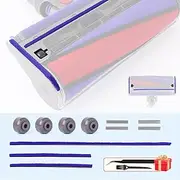 Wheel Wheels Soft Plush Strips Replacement for Dyson V6 V7 V8 V10 V11 Vacuum Cleaner Replacement Parts Soft Roller Cleaning Head Sole Wheel Wheels Accessories with Axles