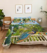 3D Peacock Parrot A4366 Bed Pillowcases Quilt Duvet Cover Set Queen King Amy
