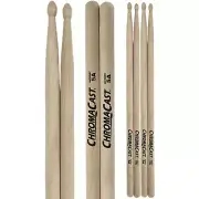 ChromaCast 5A USA Made, Wood Tipped, Hickory Drumsticks | 3 Pairs