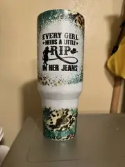 40 oz tumbler with handle and straw