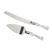 10 sets Wedding Cake Knife and Server Set with Acrylic Handle