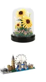 Sunflower & London Skyline Mini Building Block Set - Creative DIY Decor Kit f...