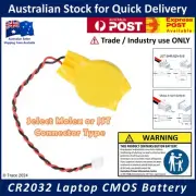 CR2032 Laptop CMOS BIOS Battery 3V - Select Molex or JST (2 Pin) Connector Type