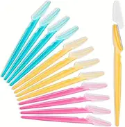 HFATMOS 12 Pcs Eyebrow Razor, Multipurpose Exfoliating Dermaplaning Tool for Face, Facial and Eyebrow Shaper with Precision Cover for Women Men Use