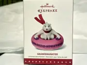 BOX DINGS Hallmark "Granddaughter" Bear Ornament 2015 NEW FAST SHIP