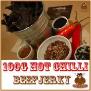 BEEF JERKY 100G BULK HOT CHILLI AUSTRALIAN OUTBACK PREMIUM BEEF FACTORY FRESH