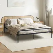 Oikiture Metal Bed Frame Queen Size Bed Base Platform