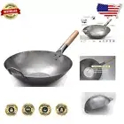 Versatile Flat Bottom Carbon Steel Wok with Dual Handles – 14 Inch Masterpiece