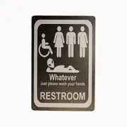 2x Tin Sign Whatever Restroom Sprint Drink Bar Whisky Rustic Look