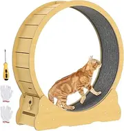 Advwin Large Cat Exercise Wheel - 90cm Indoor Treadmill for Running, Walking, Training - Wooden Design Suitable for Most Cats