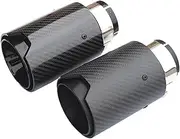 2Pcs Car Exhaust End Tips Carbon Fiber All Full Matte Black Universal 2.5'' In 3.5''