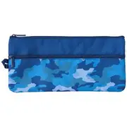 Studymate Twin Zip Pencil Case Medium Camo Blue
