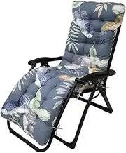 Patio Chaise Lounger Cushion, Outdoor Sun Lounger Cushions Non-Slip High Back Chair Cushion with Ties(Style7)