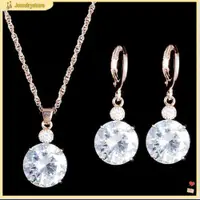 在飛比找蝦皮購物優惠-Jsm1_fashion Jewelry Set 圓形水鑽吊