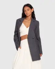 [Belle & Bloom] Kensington Wool Blend Oversized Coat - Black