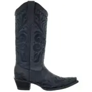 Circle G by Corral Filigree Embroidery Snip Toe Cowboy Womens Black Casual Boot